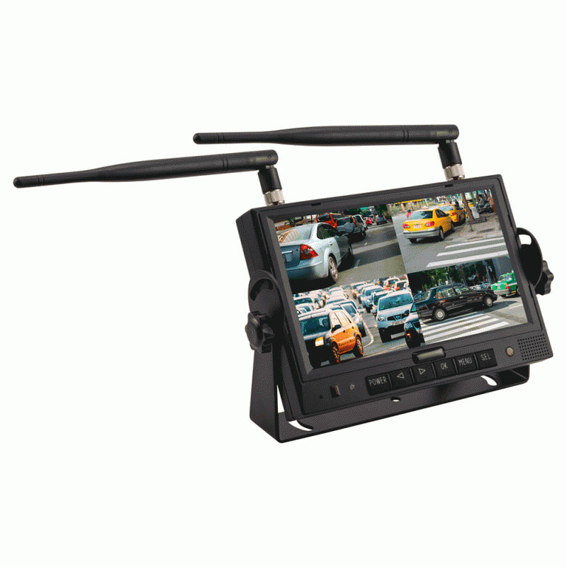 iBeam  TE-4WCM 7" Commercial Wireless Monitor with Quad Output + DVR Ibeam