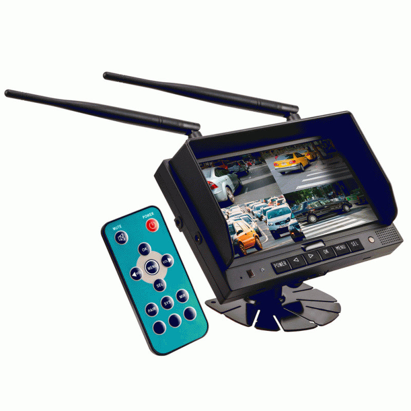 iBeam  TE-4WCM 7" Commercial Wireless Monitor with Quad Output + DVR Ibeam