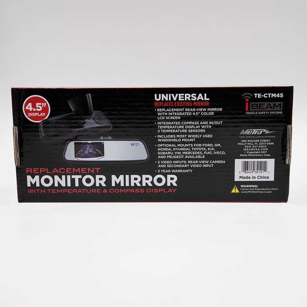 iBeam TE-CTM45 4.5 Inch Compass/Temp Mirror Monitor iBeam