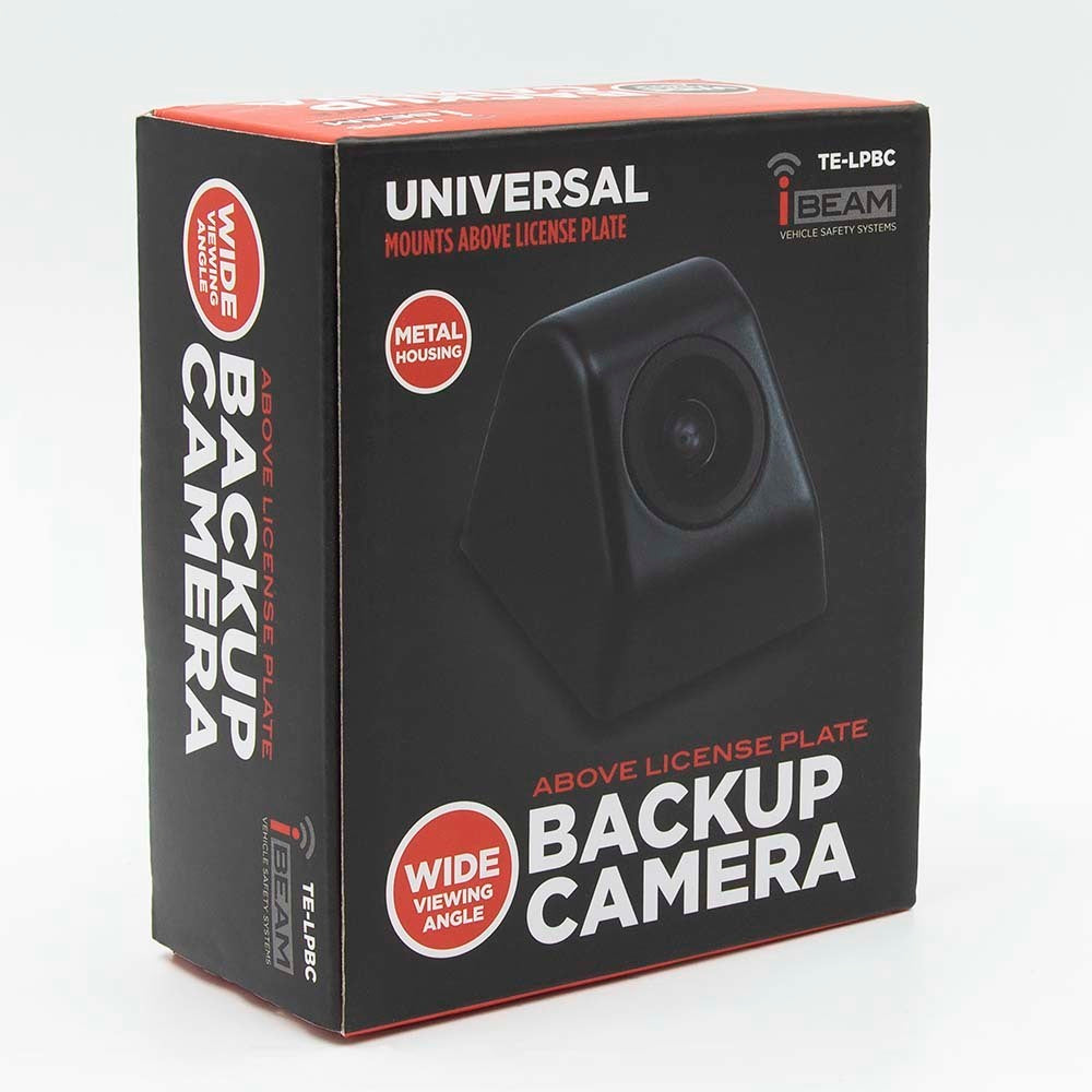 iBeam TE-LPBC Above License Plate Backup Camera with Black Metal Housing iBeam