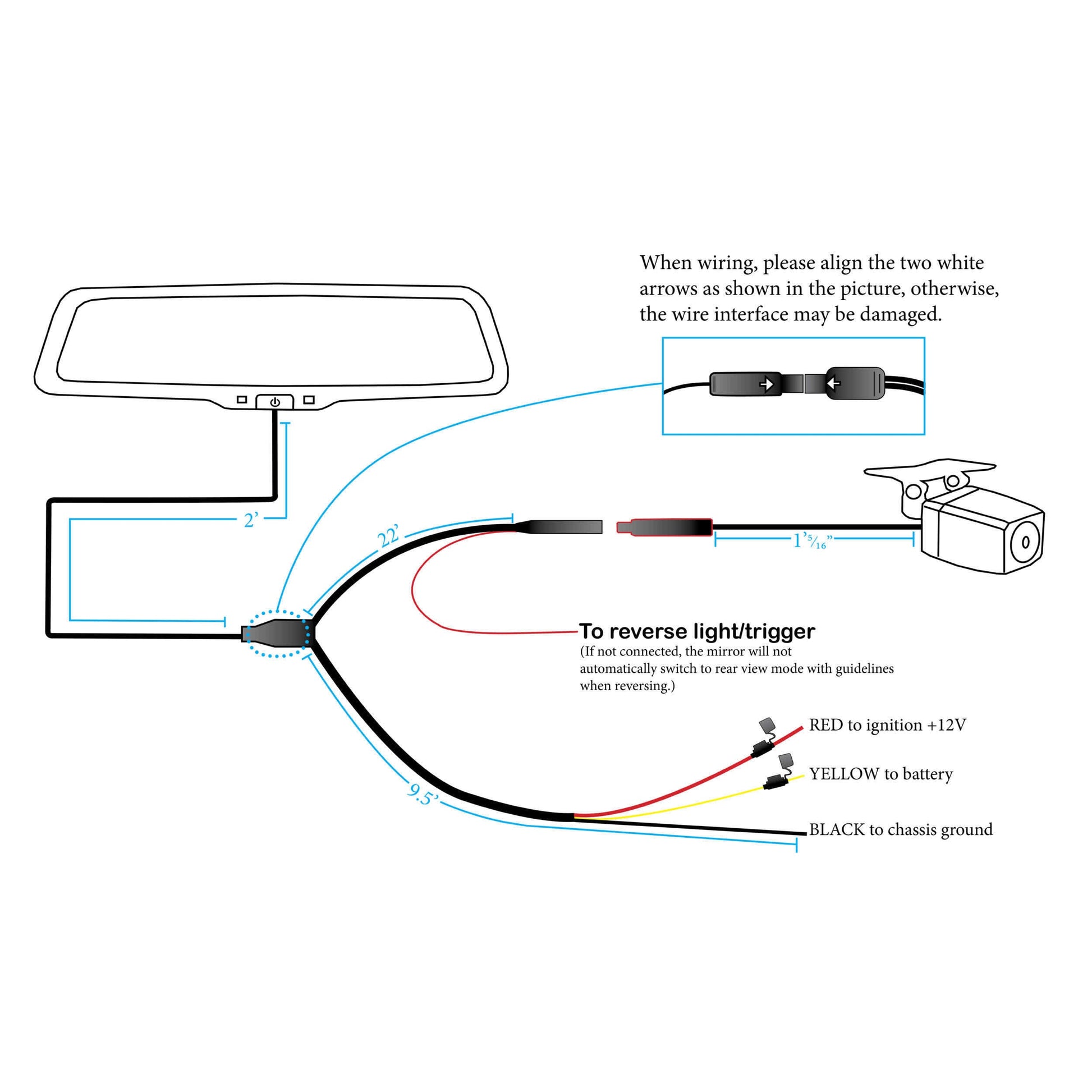 iBeam TE-LVM9 9" Live View Streaming Rearview Mirror iBeam