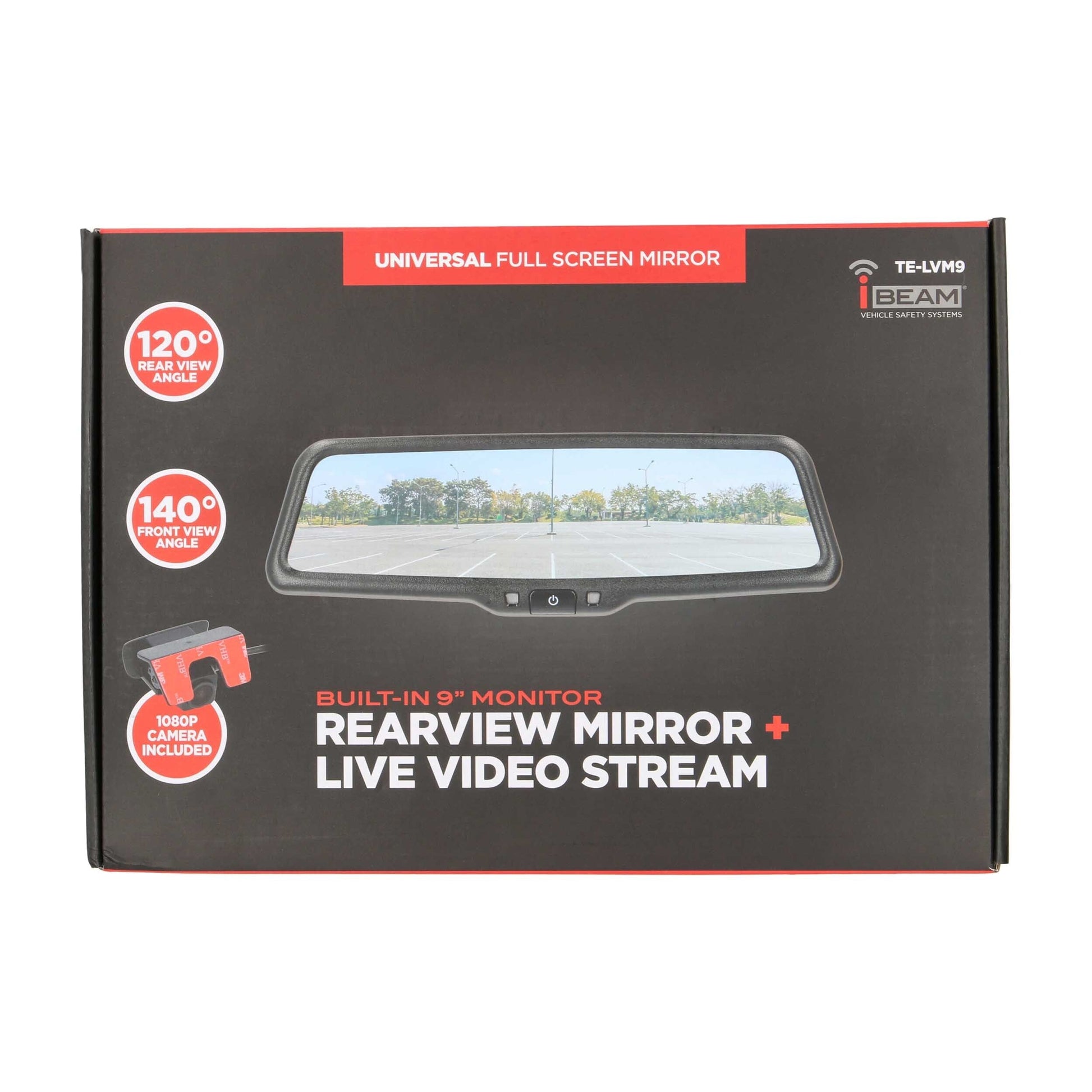 iBeam TE-LVM9 9" Live View Streaming Rearview Mirror iBeam