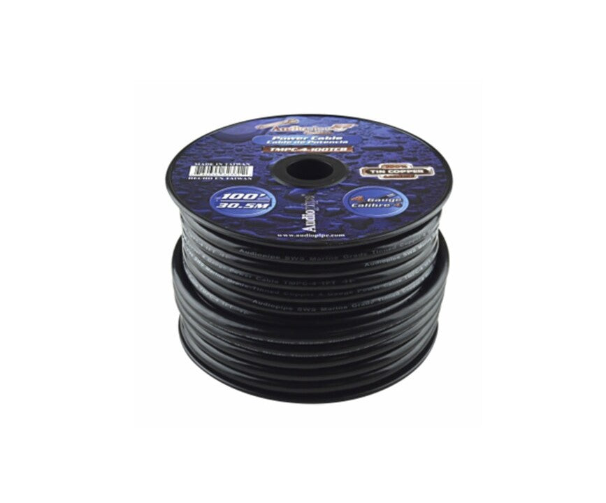 Audiopipe® TMPC-8-100TCB - Marine Series 8 AWG Single 100' White Stranded GPT Power Cable