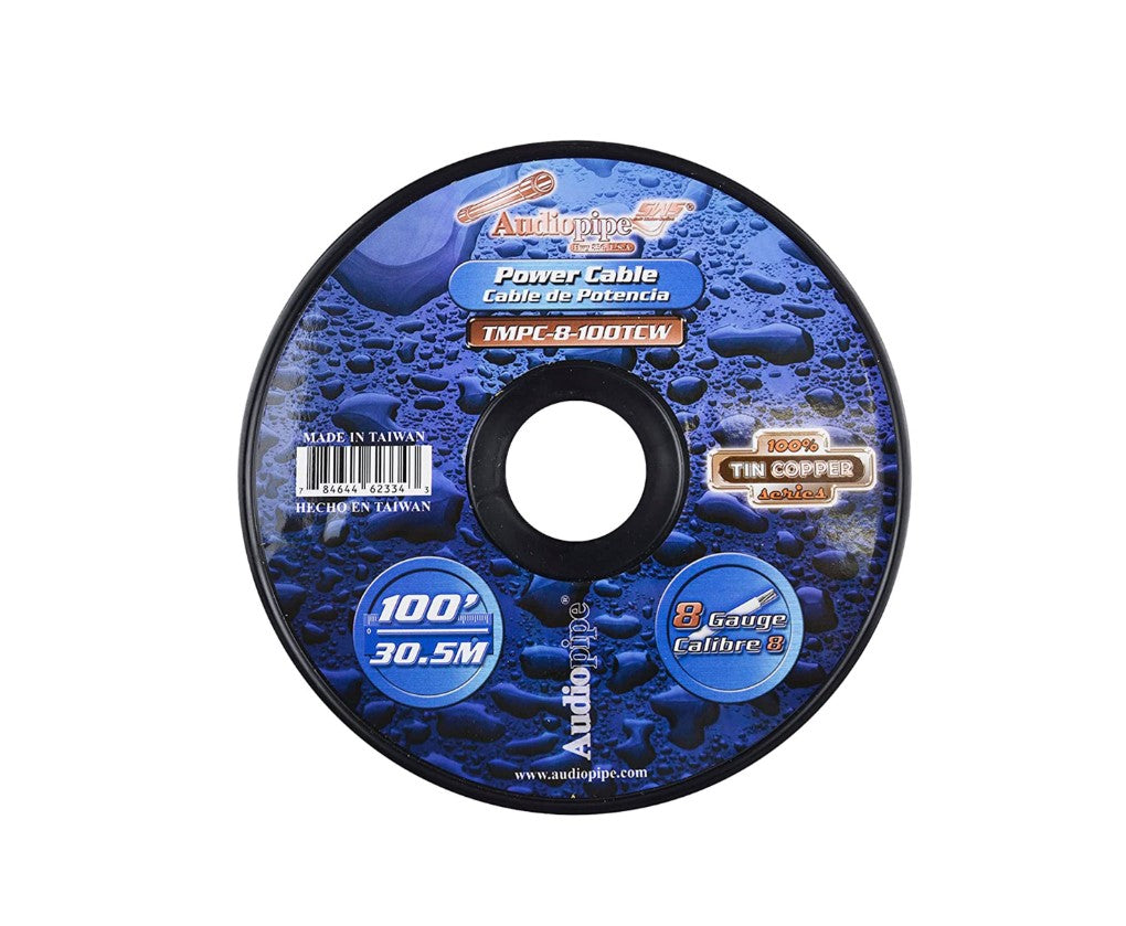 Audiopipe TMPC-8-100TCW Marine 8 Gauge Tinned Copper Wire, 100 Feet, White Audiopipe