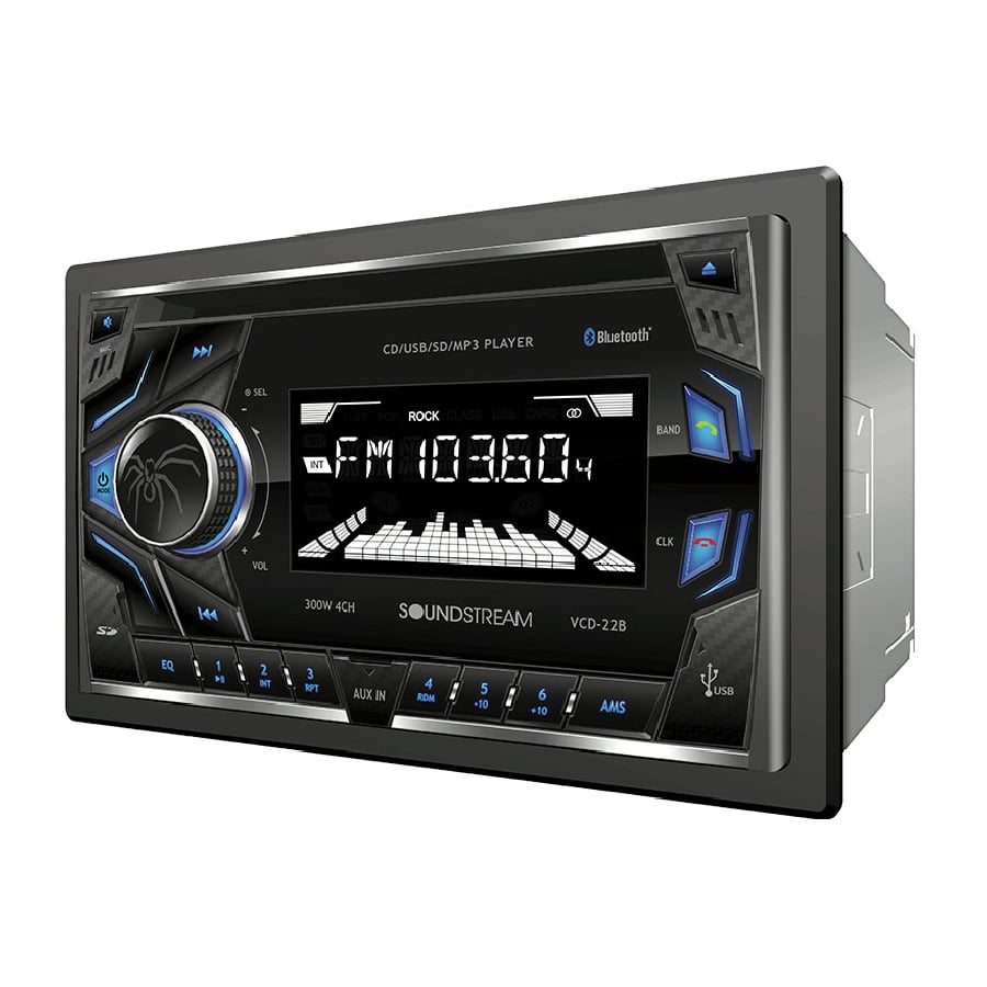 Soundstream VCD-22B Double DIN CD/MP3 Car Stereo w/ USB Playback & Bluetooth Soundstream