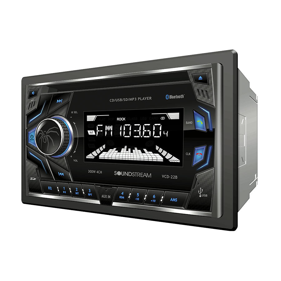 Soundstream VCD-22B Double DIN CD/MP3 Car Stereo w/ USB Playback & Bluetooth Soundstream