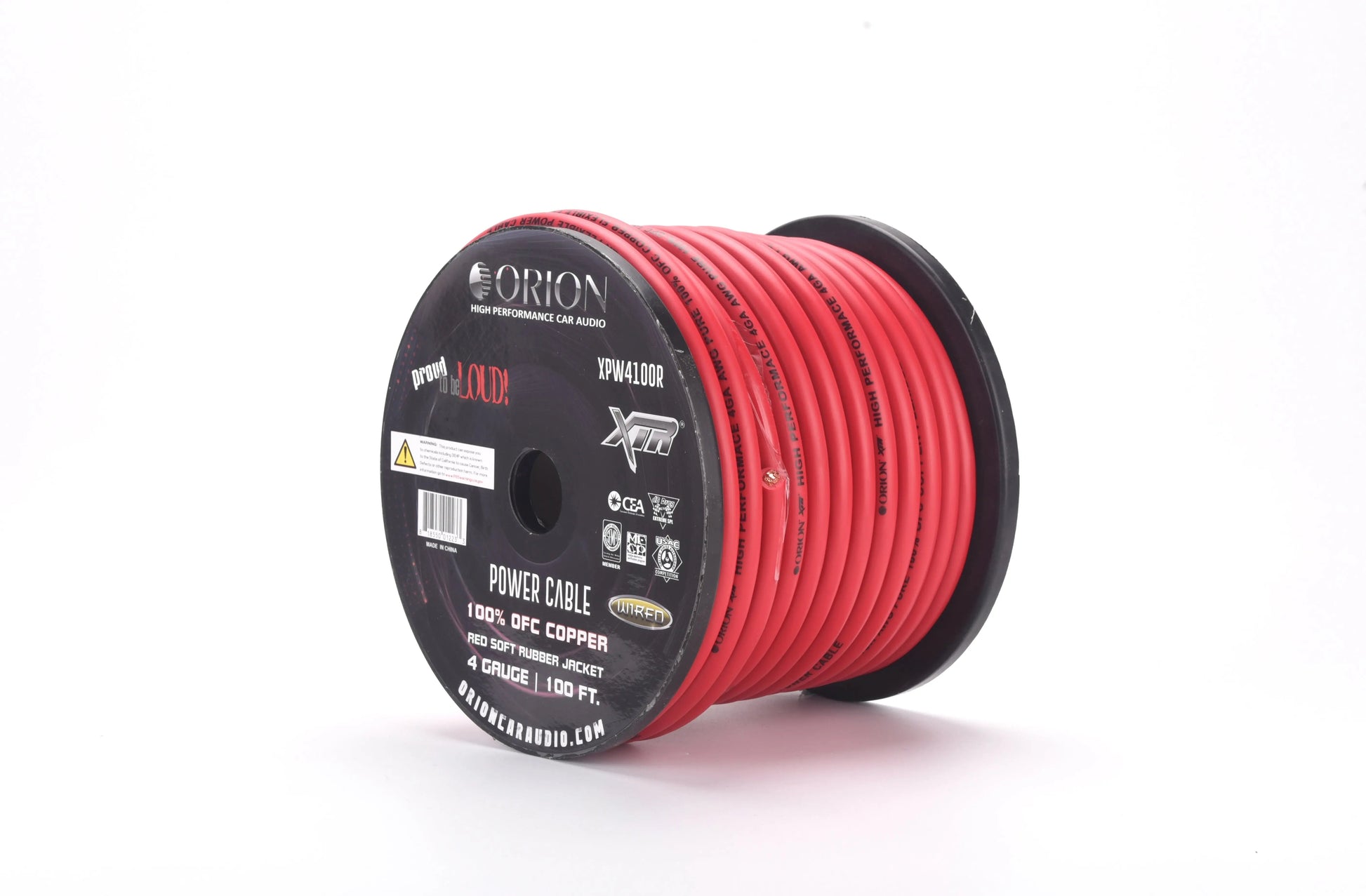 Orion XPW4100R Orion XPW4100R 4 Gauge 100% OFC Power Wire 100ft Pure Copper Amp Battery Cable (Red) Orion