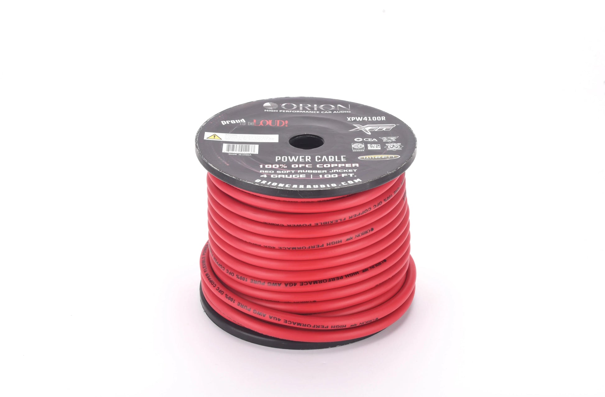 Orion XPW4100R Orion XPW4100R 4 Gauge 100% OFC Power Wire 100ft Pure Copper Amp Battery Cable (Red) Orion
