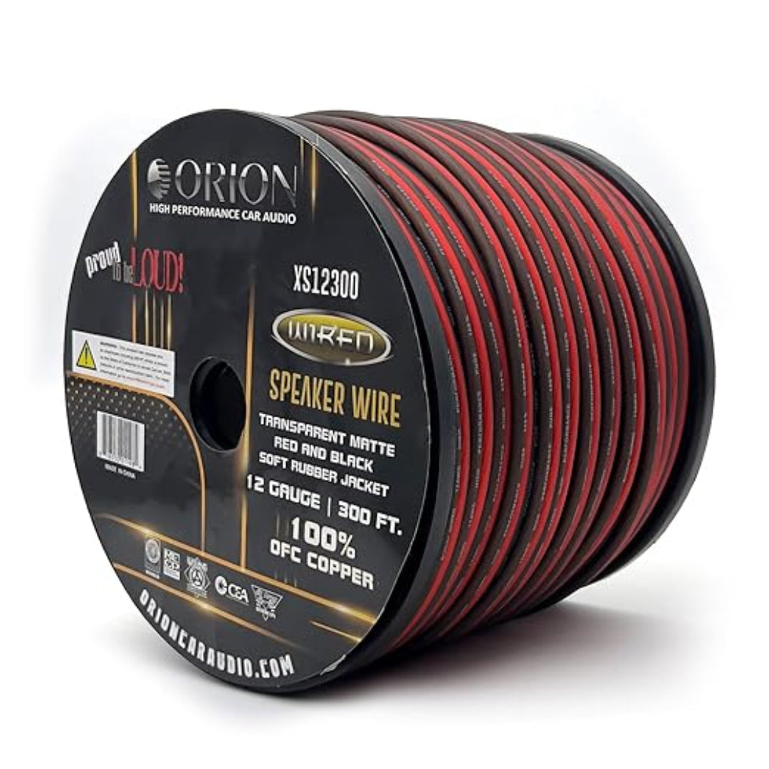 Orion XS12300 12 Gauge OFC Speaker Wire  300 Ft Speaker Cable for Car Audio, Home Theater & Pro Audio Systems Orion
