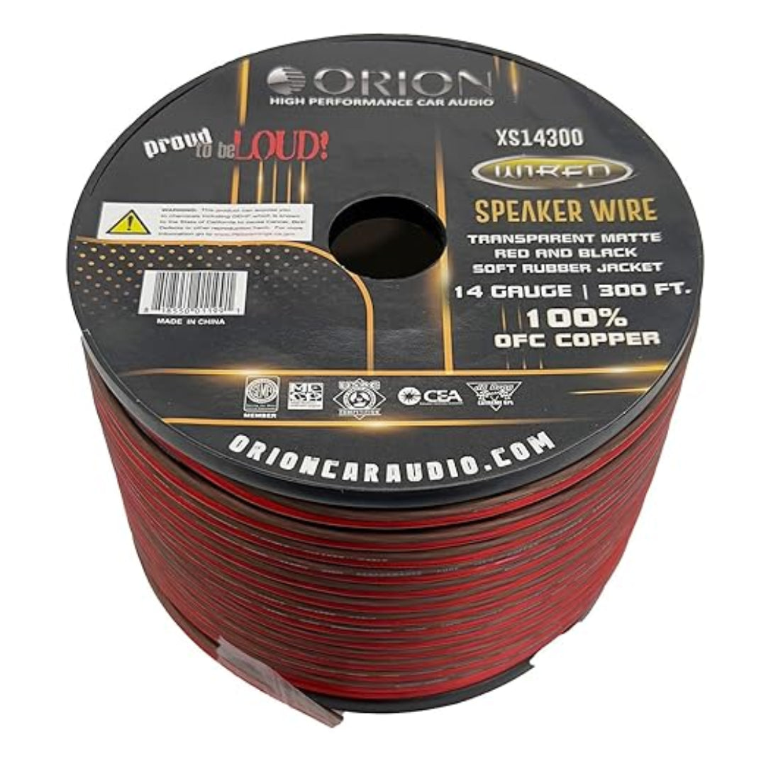 Orion XS14300 14 Gauge OFC Speaker Wire  300 Ft Speaker Cable for Car Audio, Home Theater & Pro Audio Systems Orion