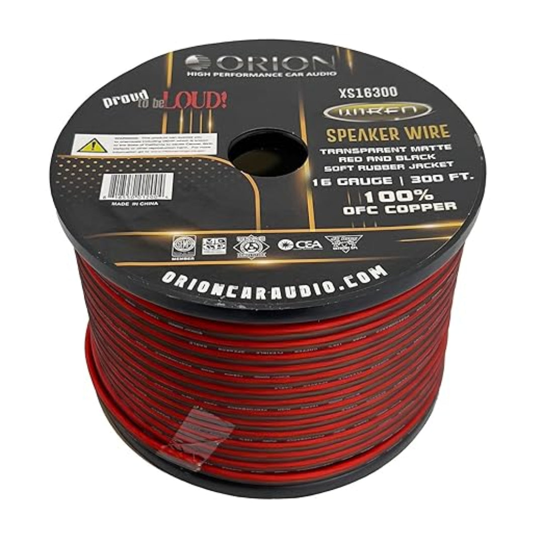 Orion XS16300 Orion XS16300 16 Gauge OFC Speaker Wire  300 Ft Speaker Cable for Car Audio, Home Theater & Pro Audio Systems Orion