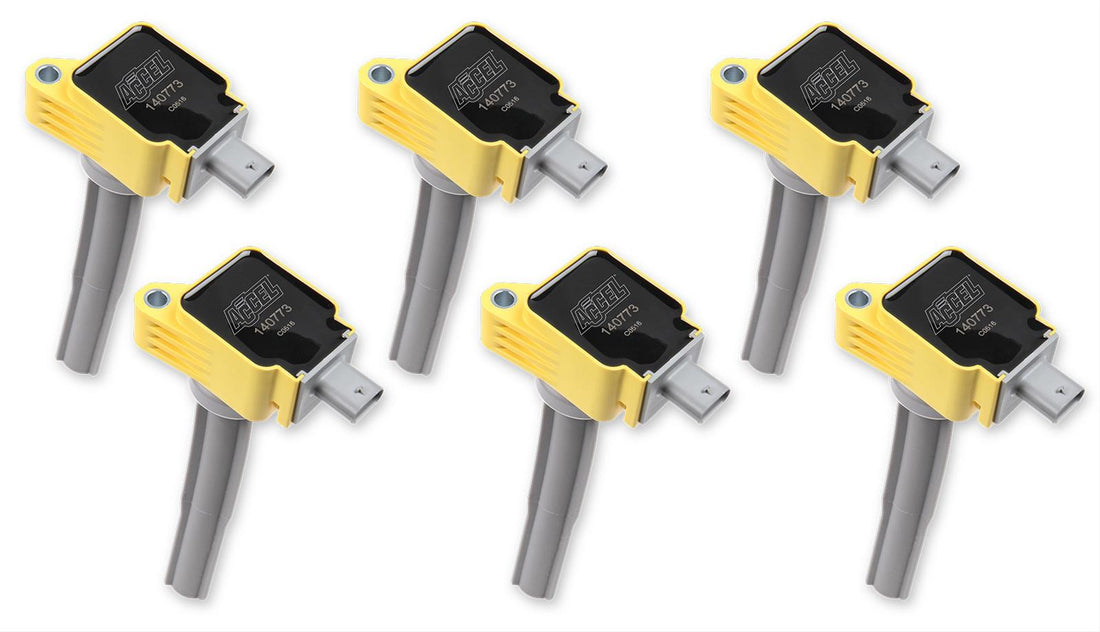 Accel 140773-6 Coil - Ford 2.7L V6 EcoBoost 6pk - Yellow Accel