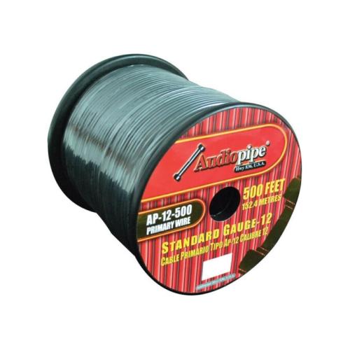 Audiopipe AP-12.500-BLK 12ga Primary Speaker Wire 500 Ft Black Nippon