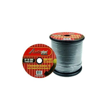 Audiopipe AP-18-500-GY 18GA Primary Speaker Wire 500 Feet, Gray Audiopipe