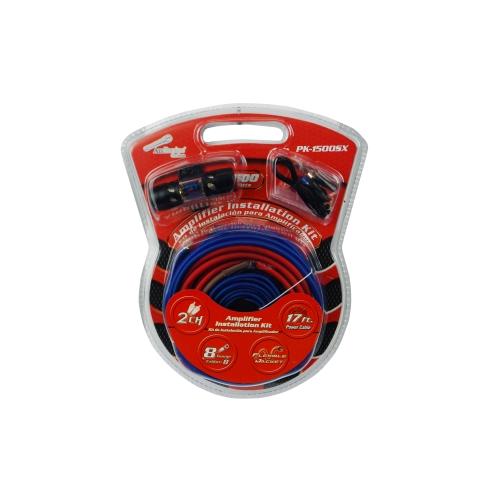 Audiopipe PK-1500SX 8 Ga Amplifier Installation Kit, Flexible Jacket, W/ Fuse Holder, 1500 W