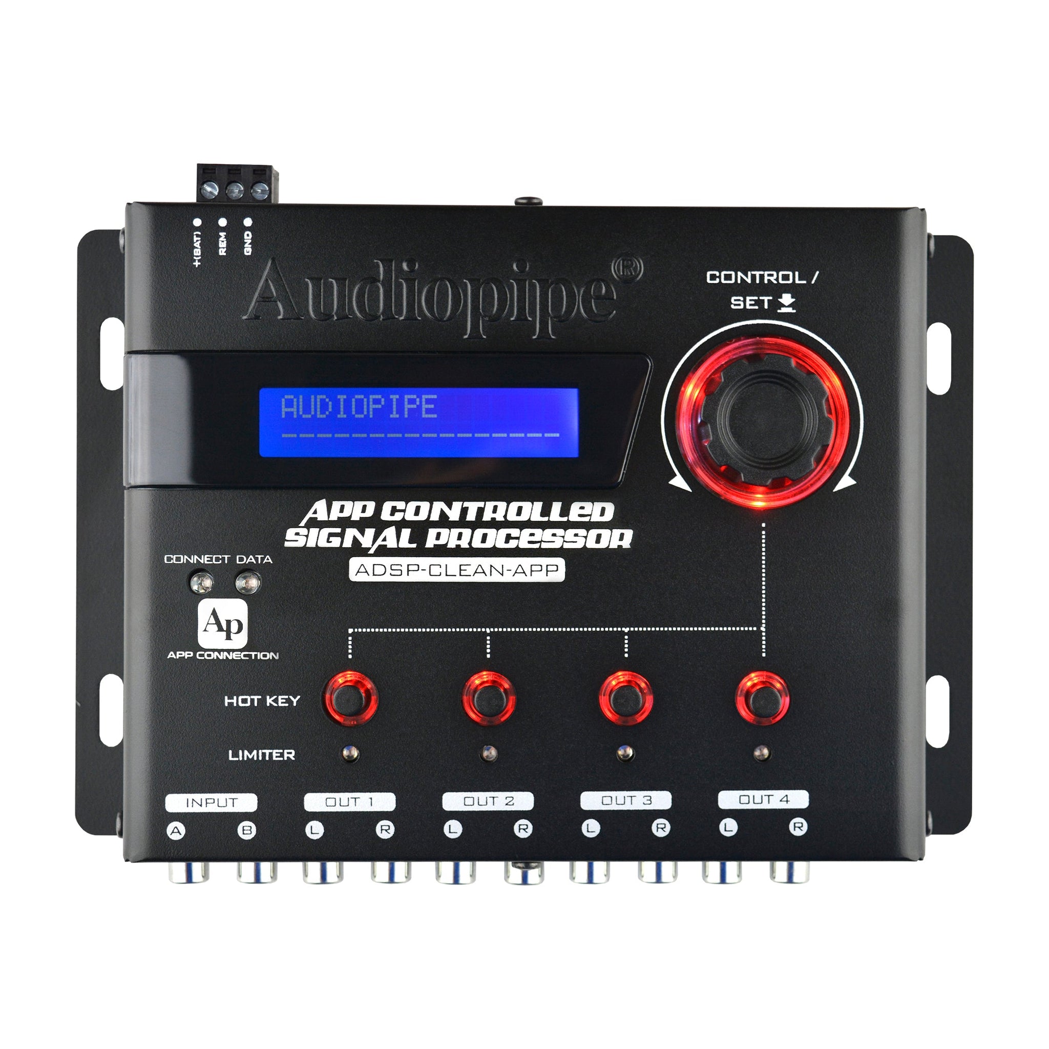 Audiopipe ADSP-CLEAN-APP - Procesador de señal digital con control remoto de aplicaciones móviles