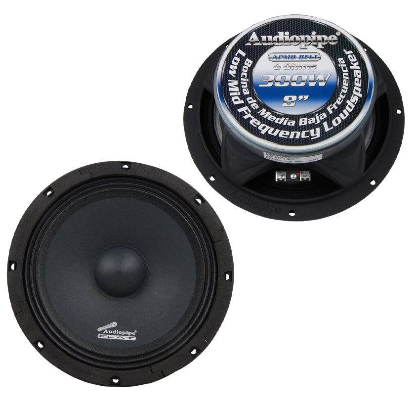 Audiopipe APMB-8FLT Flat Design Low Mid Frequency Loudspeaker Audiopipe