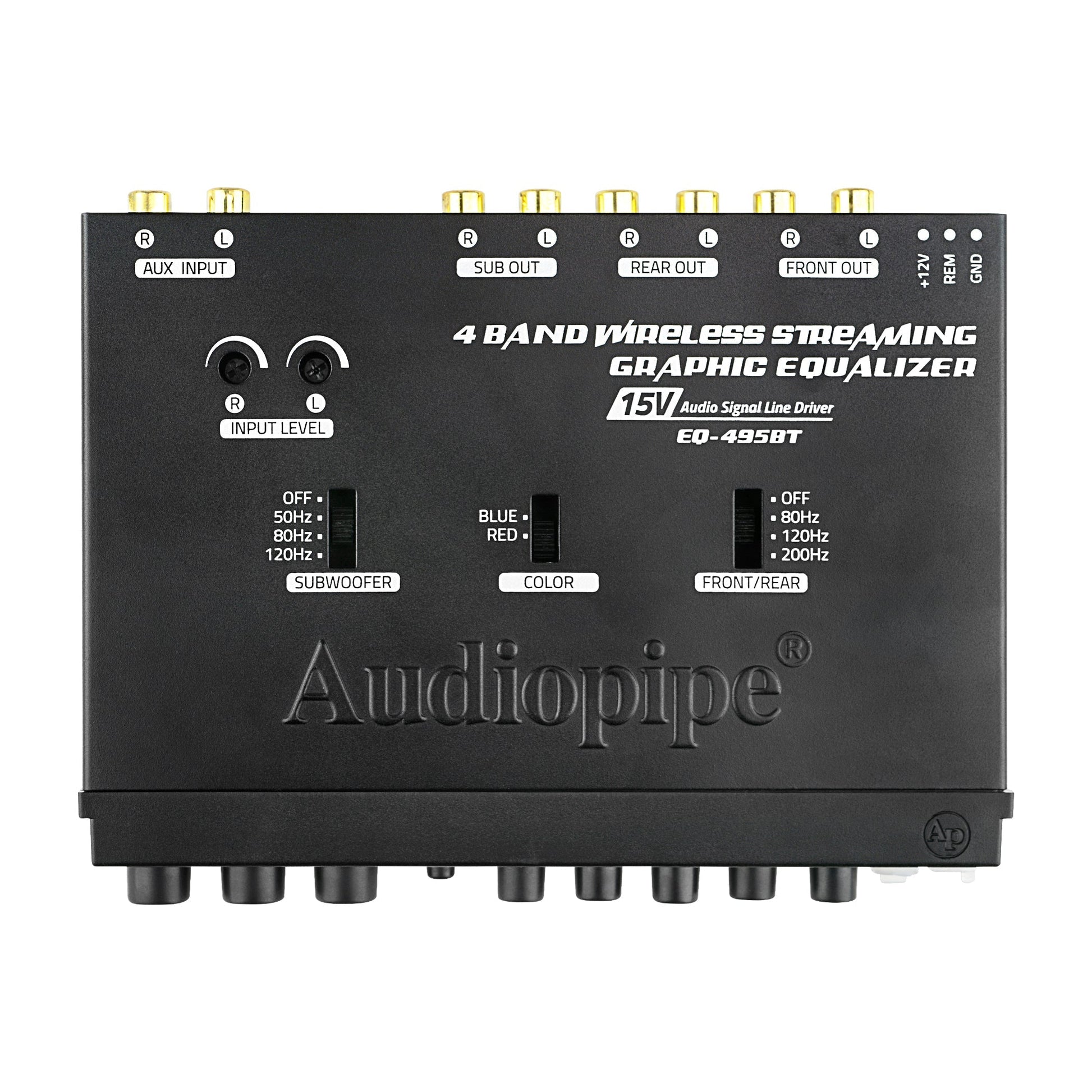 Audiopipe EQ-495BT Audiopipe 4 Band Wireless Streaming Graphic Equalizer with USB and AUX (EQ-495BT) Audiopipe