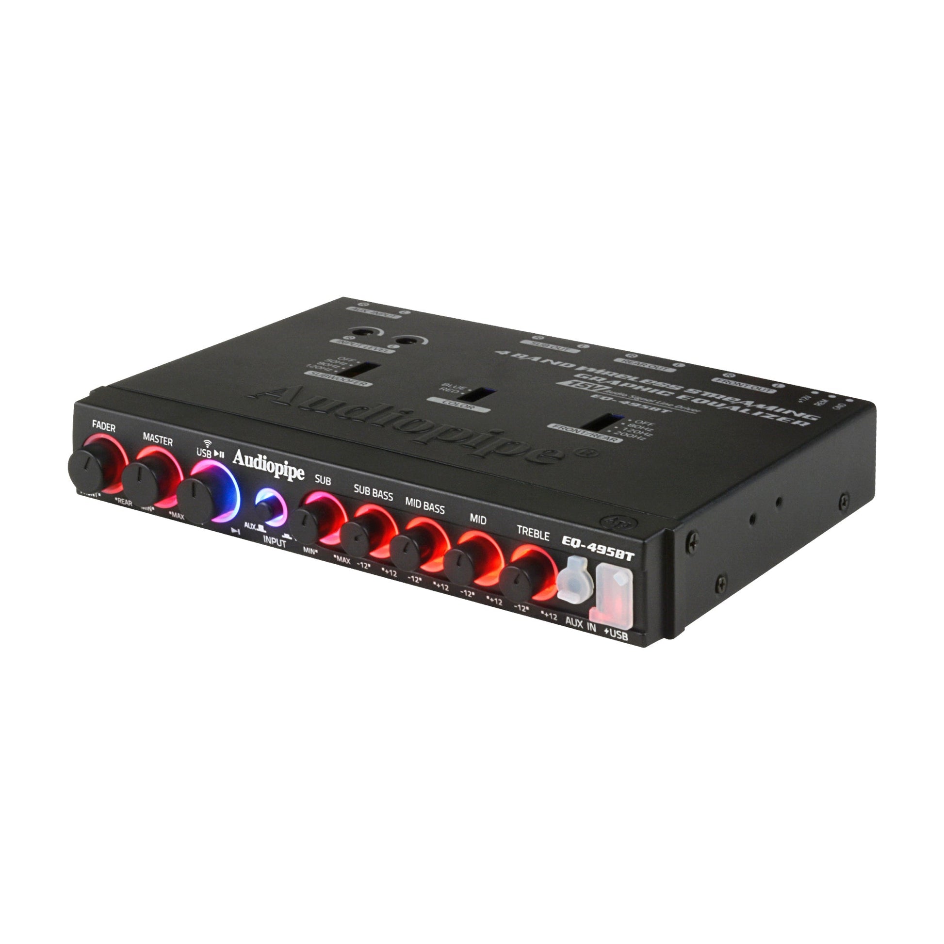 Audiopipe EQ-495BT Audiopipe 4 Band Wireless Streaming Graphic Equalizer with USB and AUX (EQ-495BT) Audiopipe