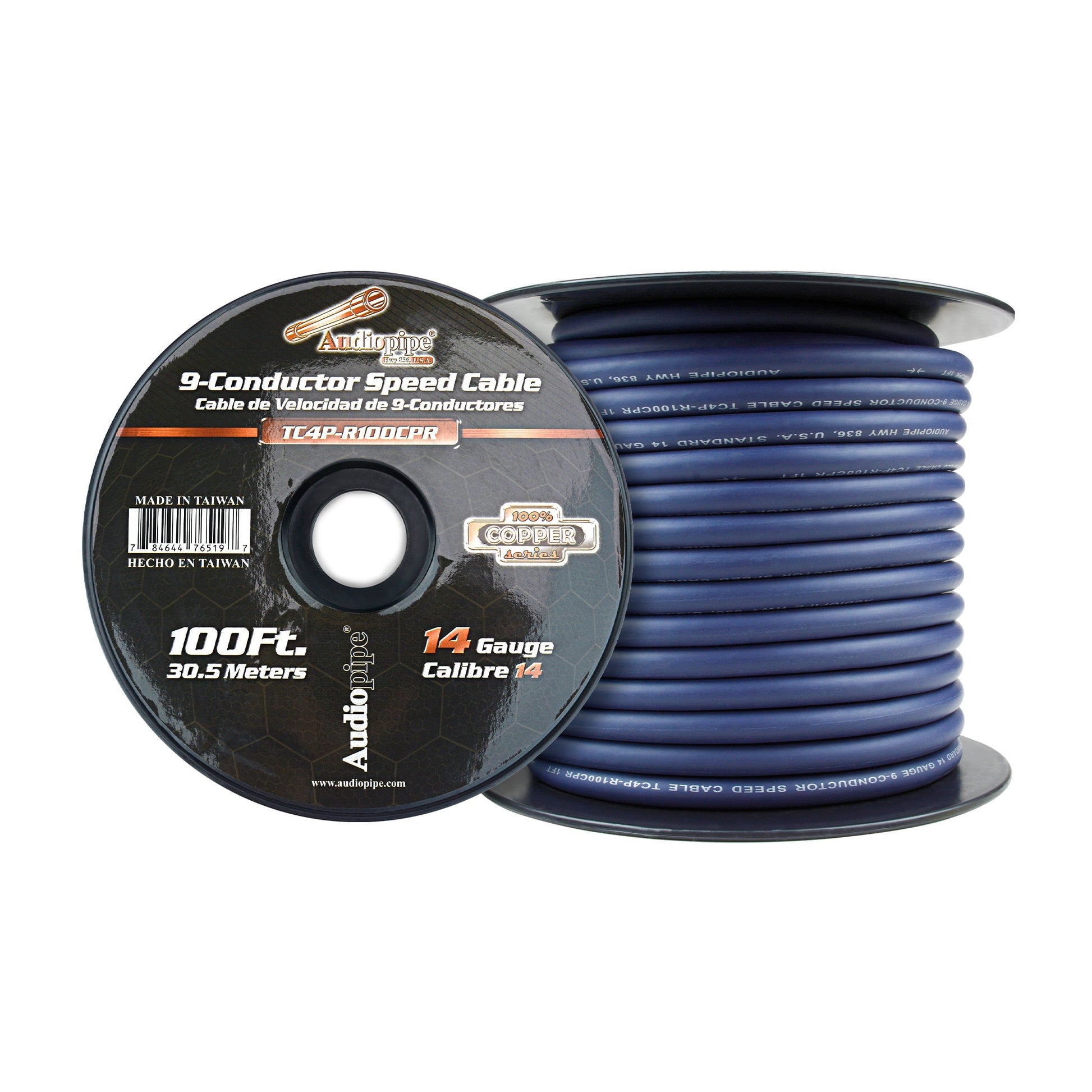 Audiopipe TC4P-R100CPR 9-Conductor Speed Cable (TC4P-R100CPR) Audiopipe