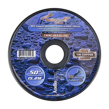 Audiopipe TMSC-16X5L-250 Multiconductor 16 AWG Speaker Cable with RGB+W Audiopipe
