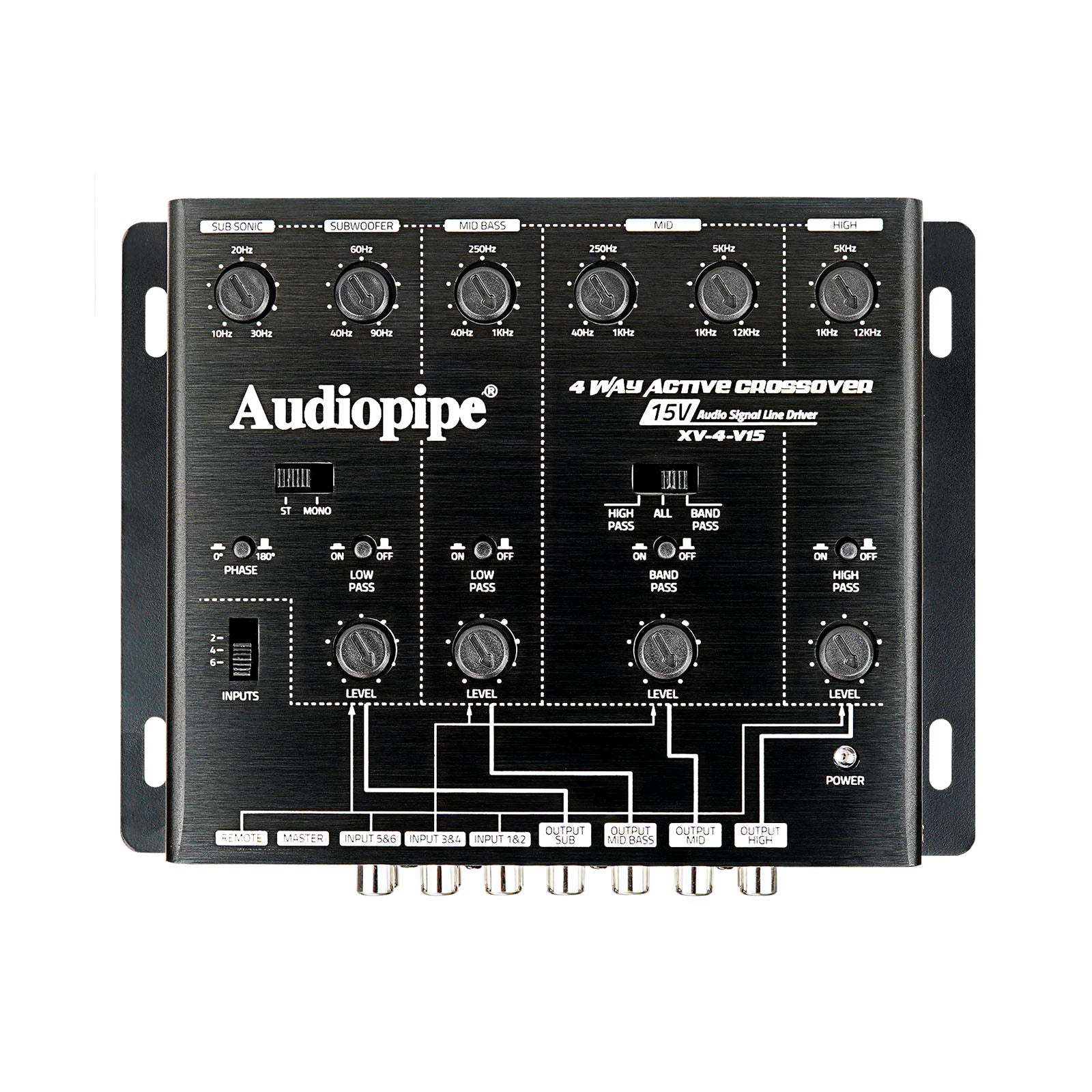 Audiopipe XV-4-V15 - Crossover activo de 4 vías (XV-4-V15)
