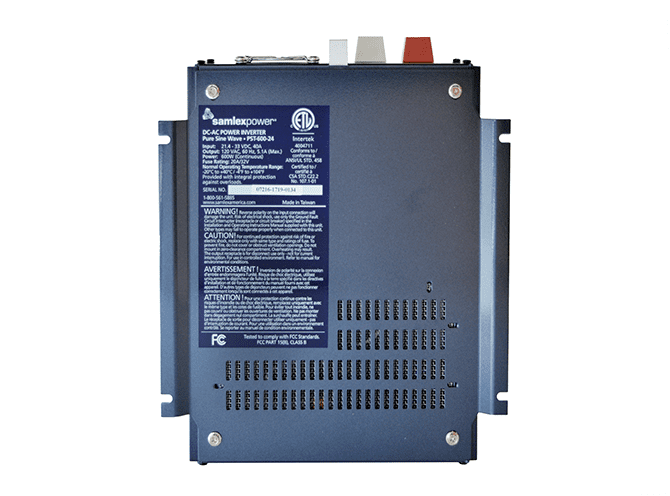 Samlex PST60024 High Efficiency 600 Watt Dc-ac Pure Sine Wave Inverter With Pin Type Battery Cable Lugs Samlex