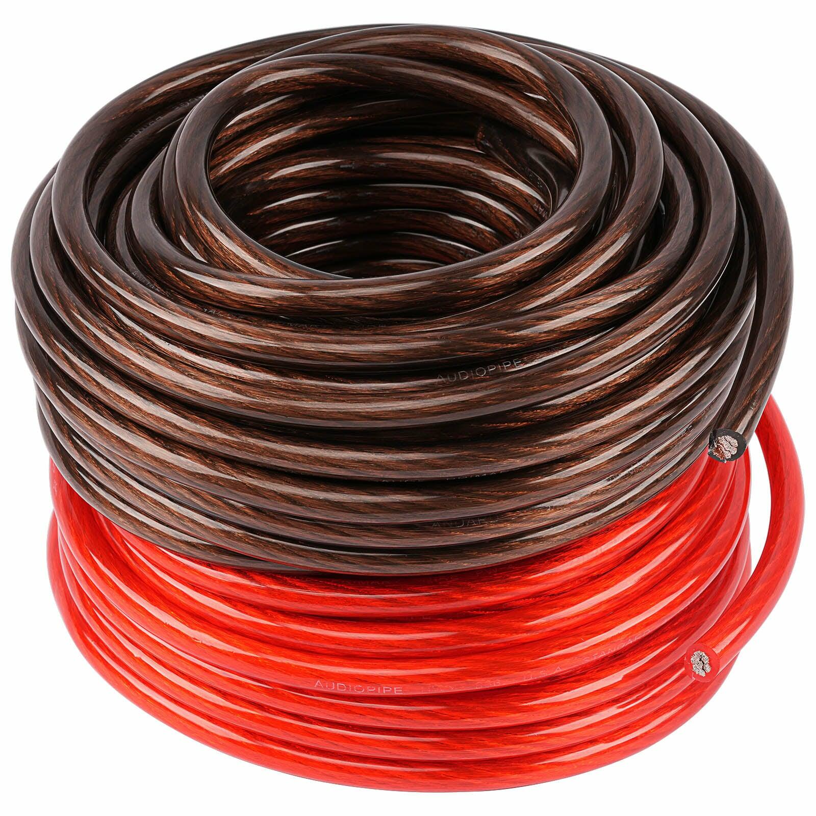 Audiopipe PWK-4-50RB 50Ft 4 Gauge Black and 50Ft 4 Gauge Red Primary Wire (PWK-4-50RB) Audiopipe