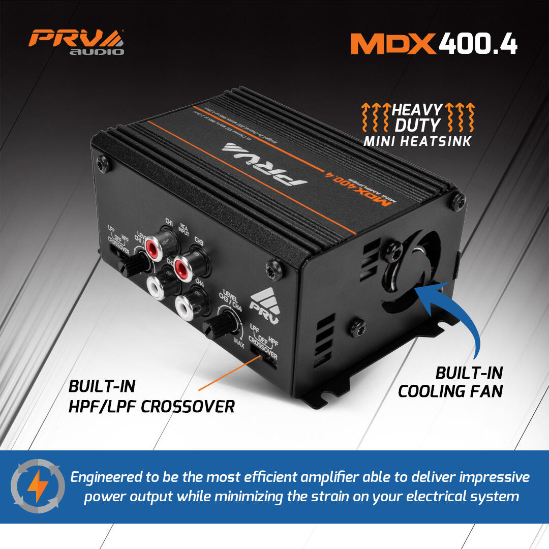PRV Audio MDX400.4 2 Ohm 4 Channel Full Range Amplifier PRV Audio