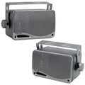 Pyle PLMR24S  Marine 3-Way Box Speakers with 3.5” Woofer (Silver) Pyle