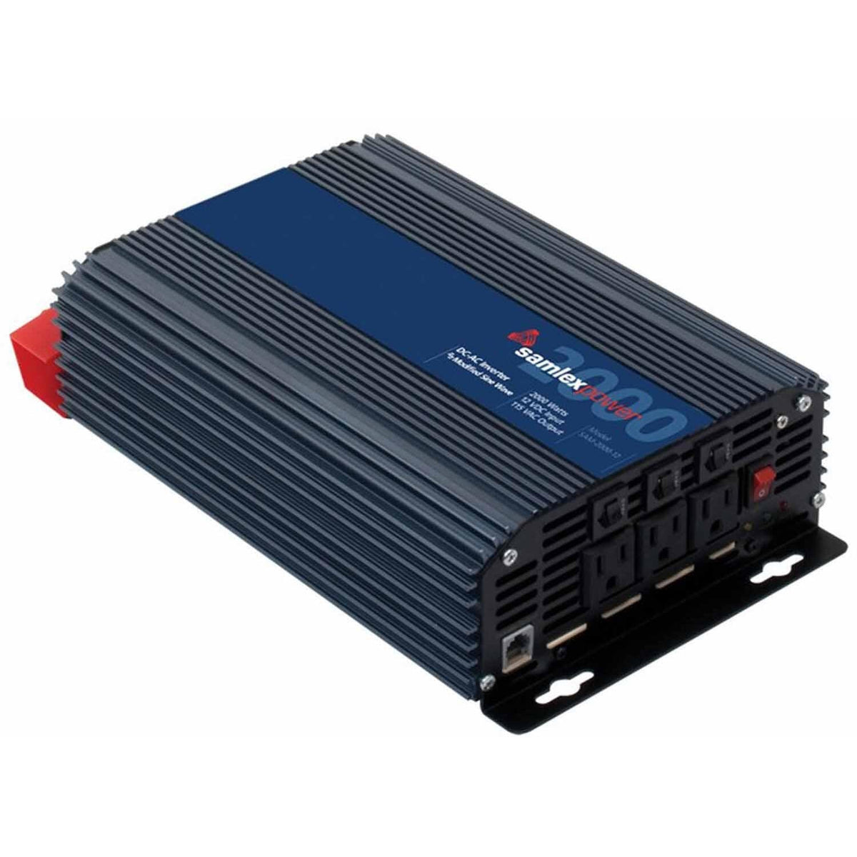 Samlex SAM200012 2,000 Watt (4,000 Watt Surge) Modified Sine Wave Inverter With 3 Outlets & Cooling Fan. Remote Control Option Available Samlex