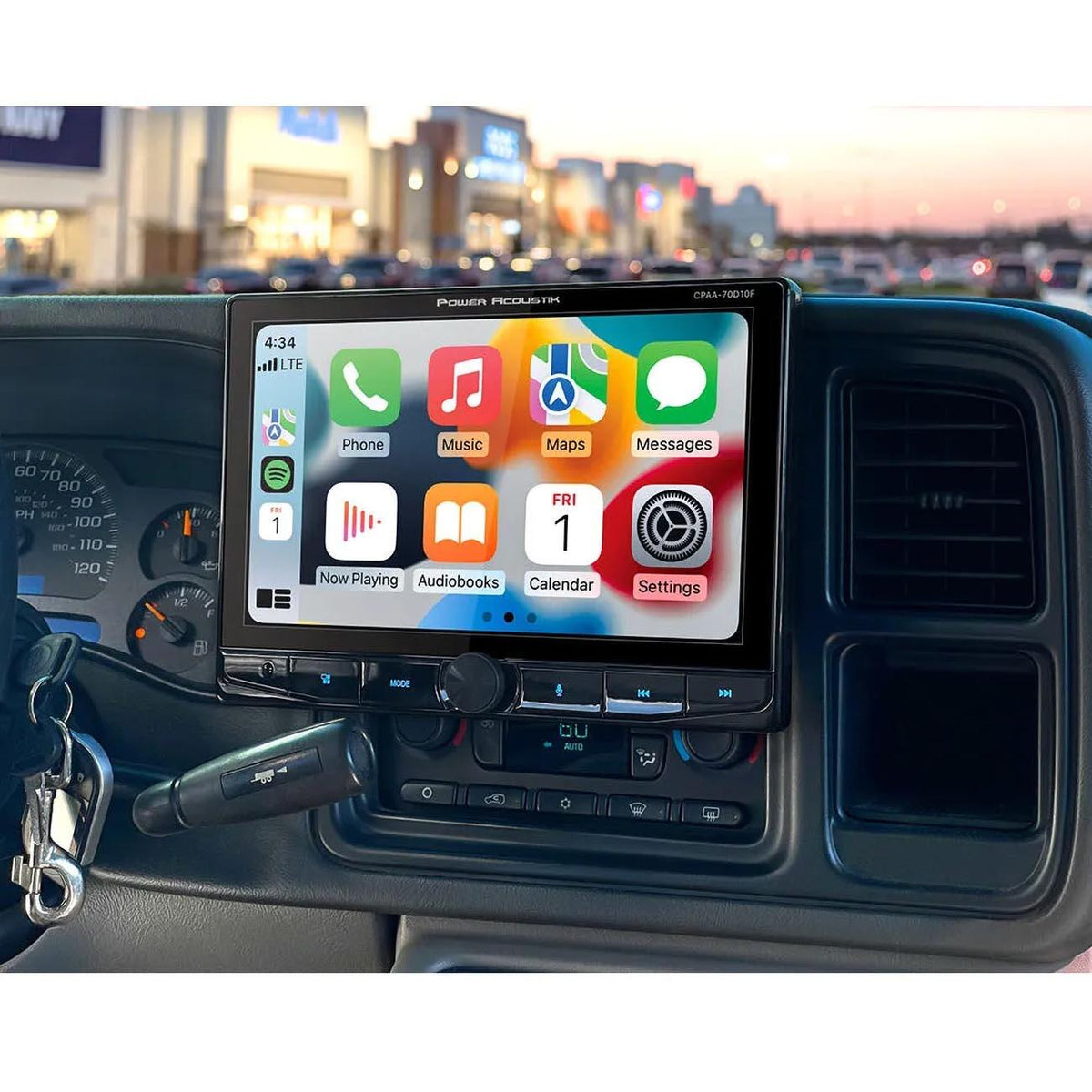 Power Acoustik CPAA-70D10F  10.6" Floating  Double Din DVD with Apple Car Play & Android Auto Power Acoustik