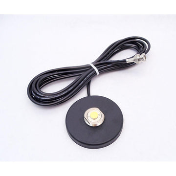 Larsen NMOMMRBNC Nmo Hf 3/5" Roumnd Magnetic Mount For 3/4" Threaded Base Antennas With 12' Coax Cable & Installed Bnc Connector Larsen