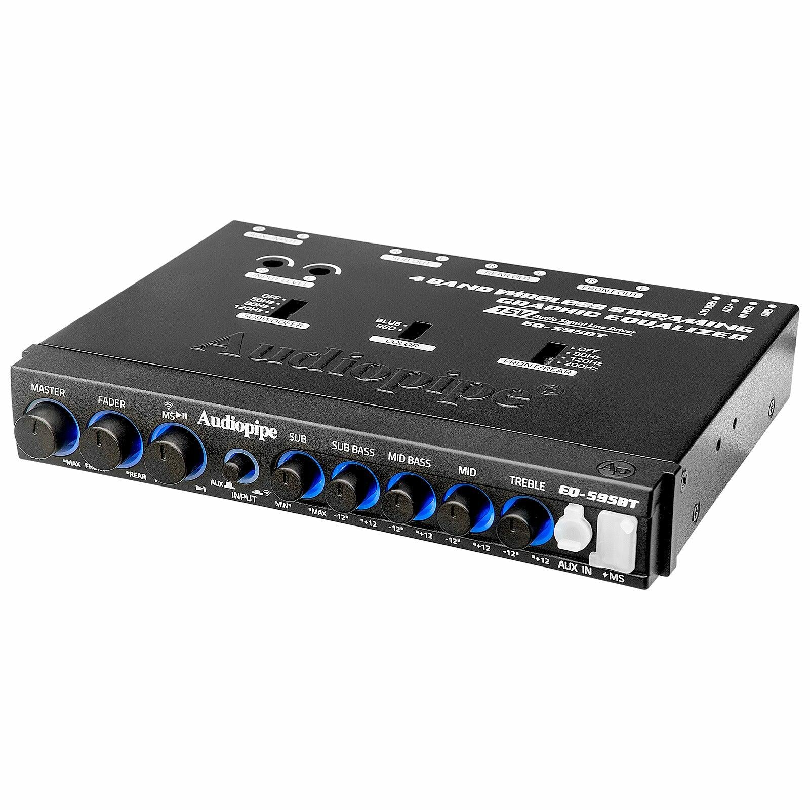 Audiopipe EQ-595BT 4 Band Wireless Streaming Graphic Equalizer (EQ-595BT) Audiopipe