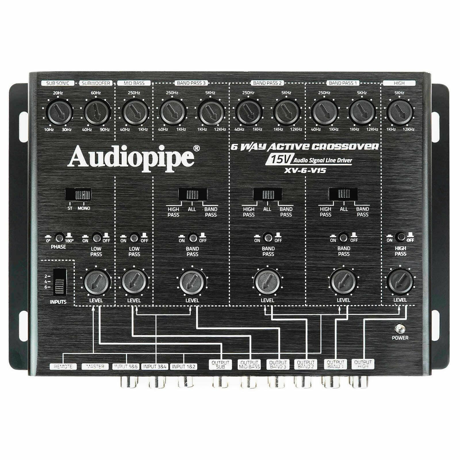 Audiopipe XV-6-V15 6-Way Active Crossover (XV-6-V15) Audiopipe