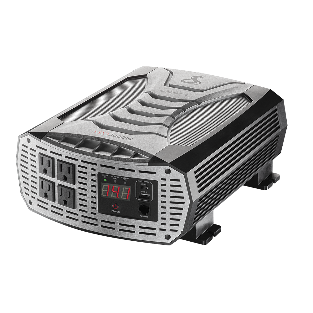 Cobra CPI3000W 3,000 Watt Modified Sine Wave Inverter - 6,000 Watt Surge With 4 Ac Outlets And 2 Usb Ports Cobra