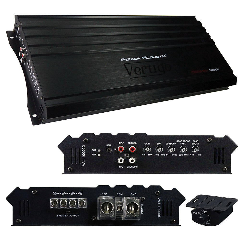 Power Acoustik VA1-10000D  Vertigo Series Monoblock Amplifier 10000W Max Power Acoustik