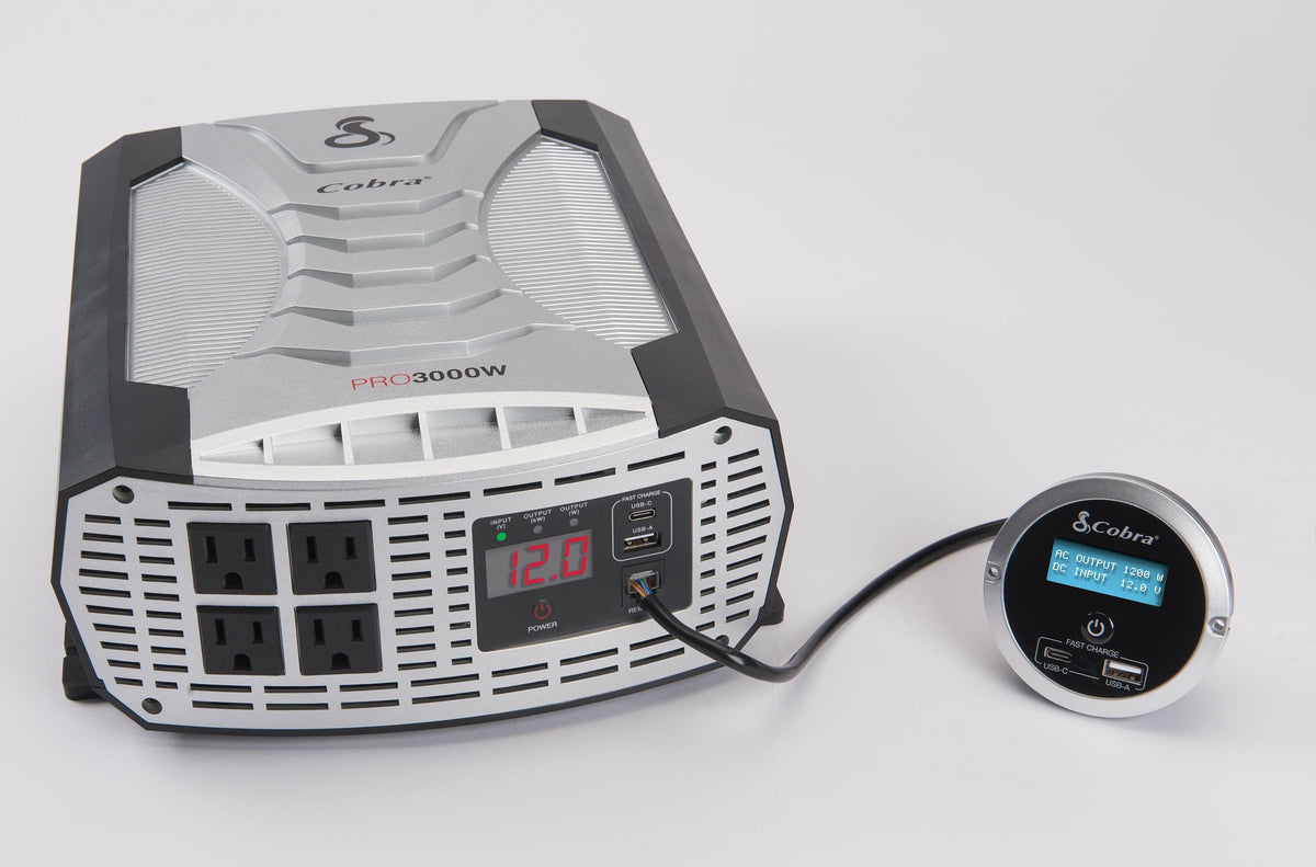 Cobra CPI3000W 3,000 Watt Modified Sine Wave Inverter - 6,000 Watt Surge With 4 Ac Outlets And 2 Usb Ports Cobra