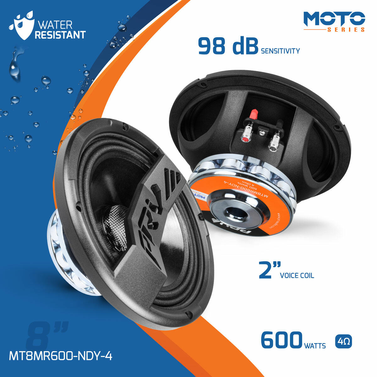 PRV Audio MT8MR600-NDY-4 8" NEODYMIUM MIDRANGE LOUDSPEAKER PRV Audio