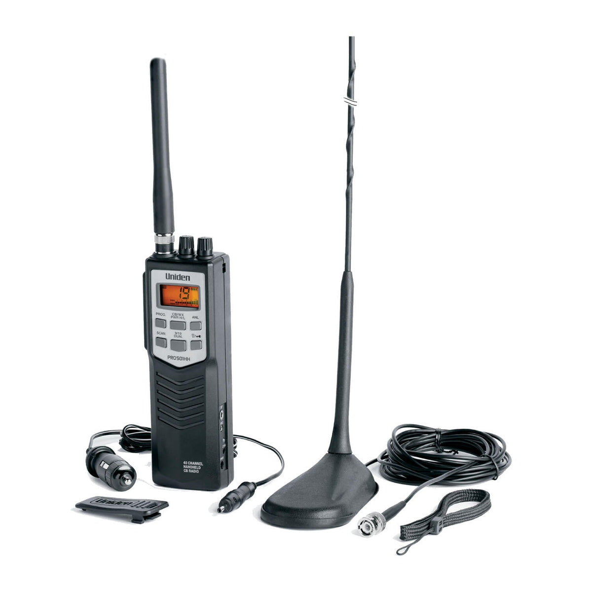 Uniden PRO501TK 40 Channel Handheld CB Radio With 10 Noaa Weather Channels & Magnetic Mount Antenna Uniden