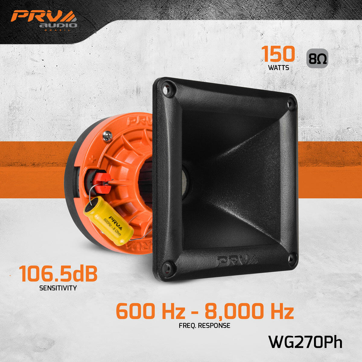 PRV Audio WG270Ph COMPACT 1" PHENOLIC COMPRESSION DRIVER + HORN - COMBO (Each) PRV Audio