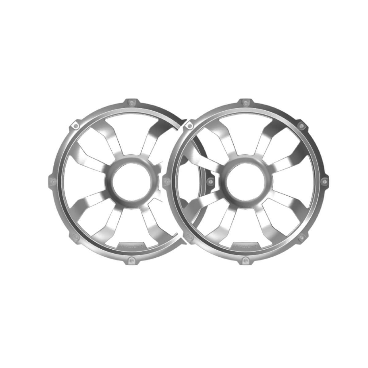Diamond Audio HXM10FGW 10" Flush Mount Speaker Grill - Brushed Aluminum/White (PAIR) - HXM10FGW Diamond