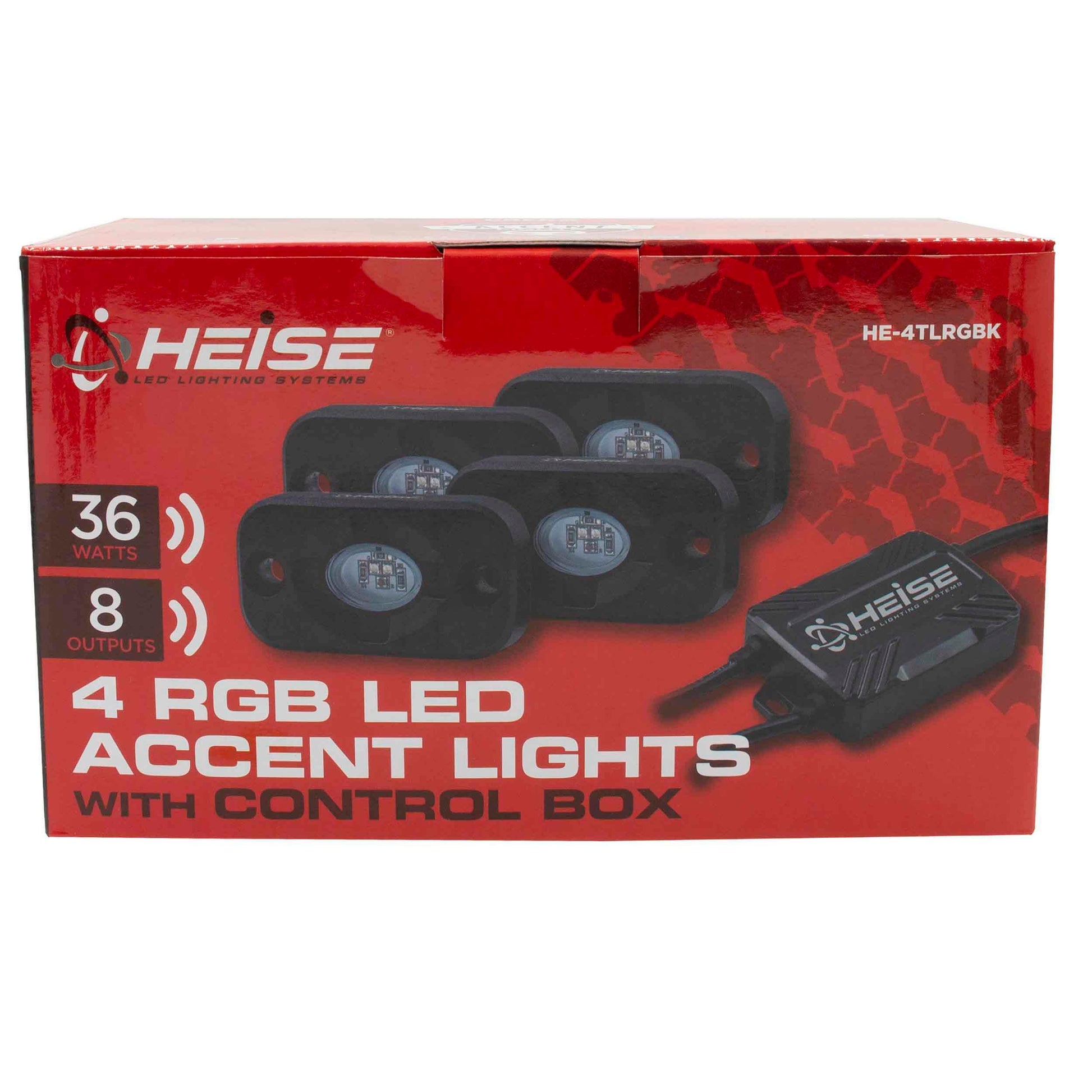 Heise HE-4TLRGBK RGB Accent Light Kit - 4 RGB Pods, 3 LED Heise