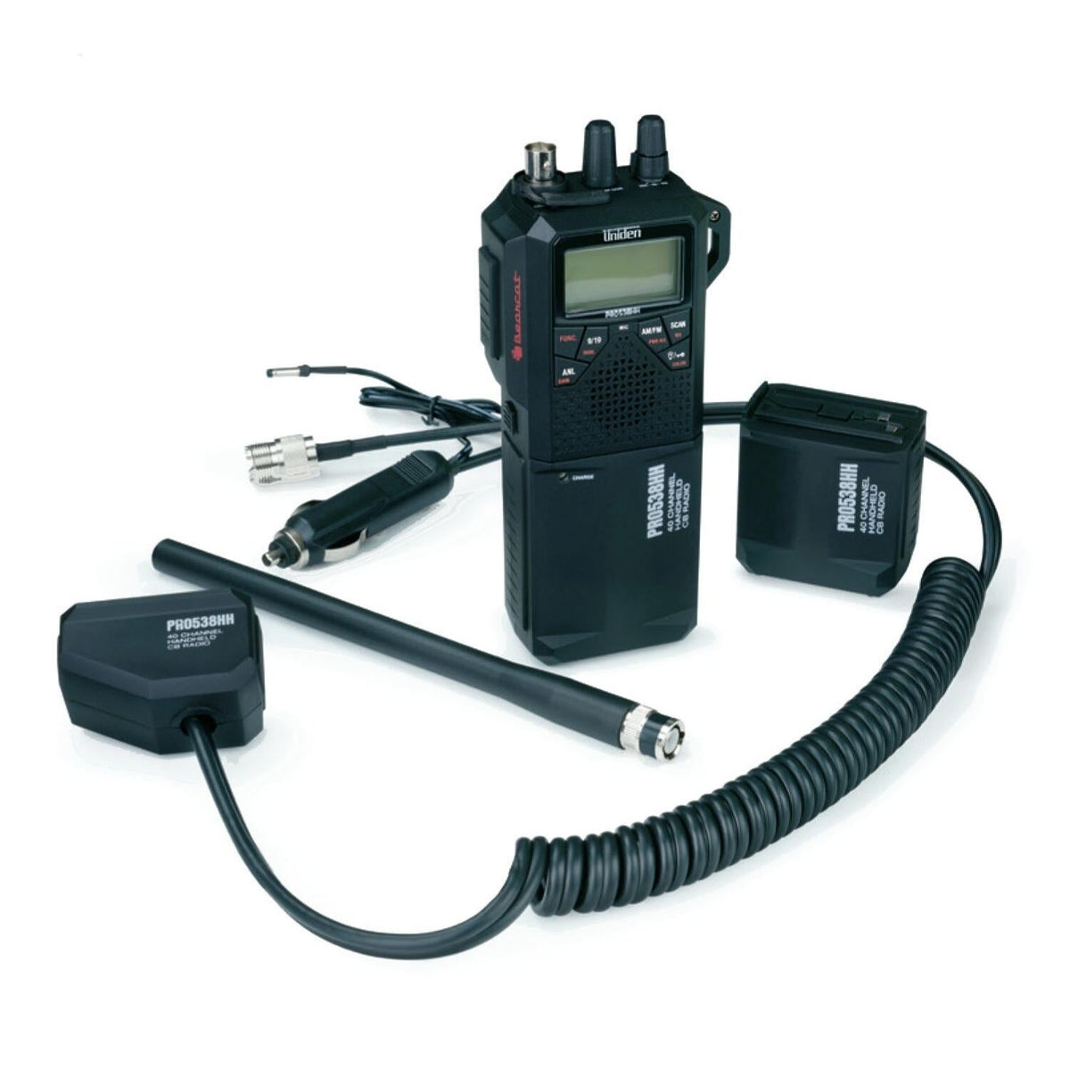 Uniden PRO538HHFM 40 Channel AM/FM Handheld CB Radio With Dc Car Adapter Uniden