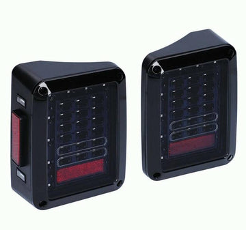 Heise JP-TL01S LED Grid Taillights with Smoked Lens for 2007-2019 Jeep Wrangler JK (pair) Metra