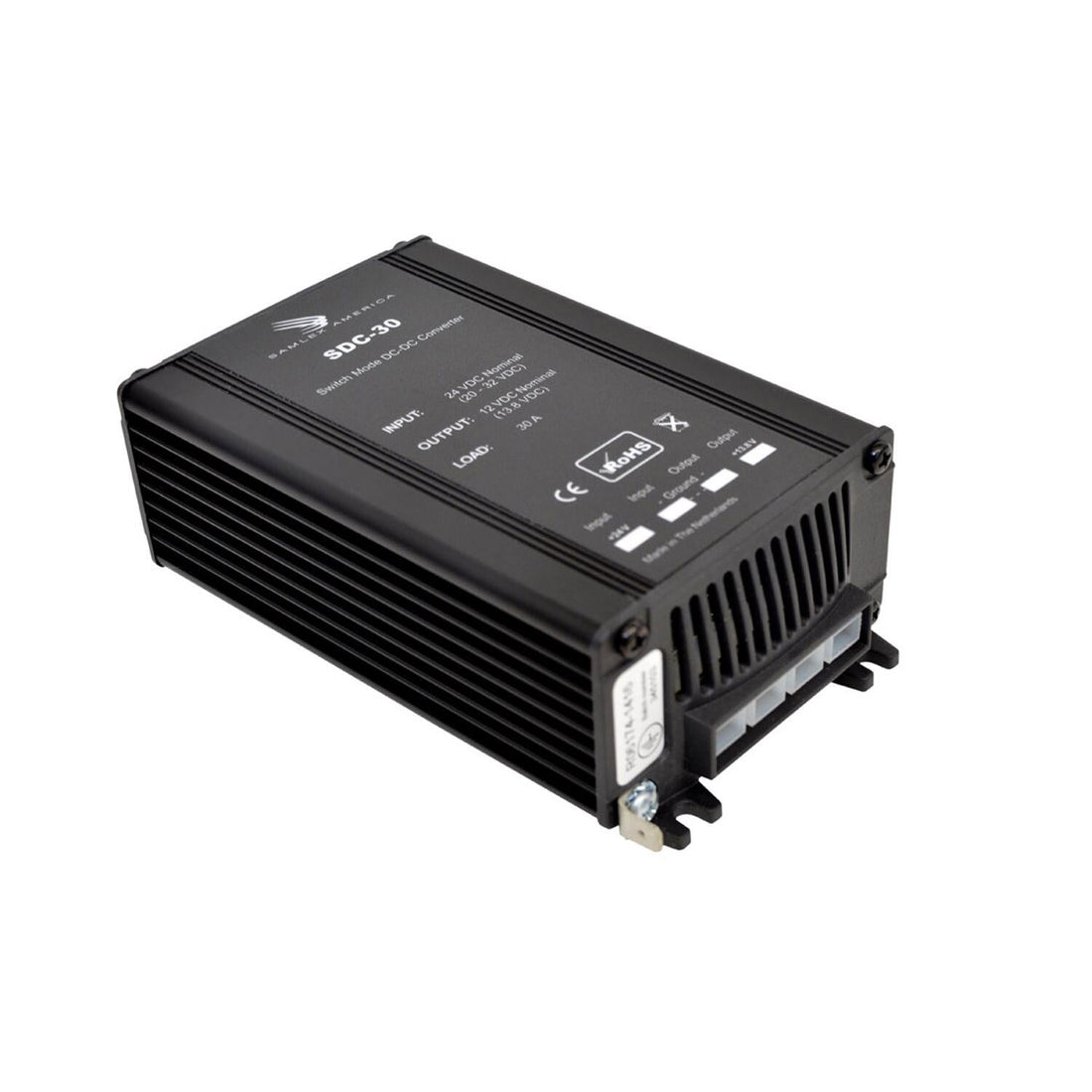 Samlex SDC30 24 Volt DC To 12 Volt DC 30 Amp Step Down Converter With Over-load, Over-heat, Short Circuit, Over-voltage & Reverse Polarity Protection Samlex