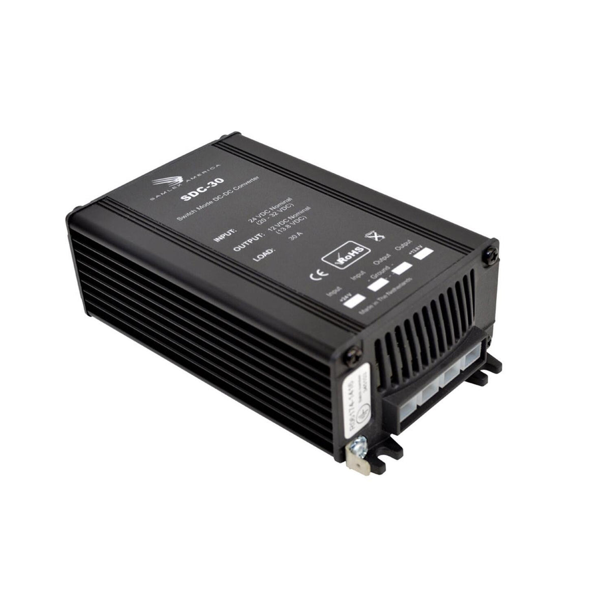 Samlex SDC30 24 Volt DC To 12 Volt DC 30 Amp Step Down Converter With Over-load, Over-heat, Short Circuit, Over-voltage & Reverse Polarity Protection Samlex