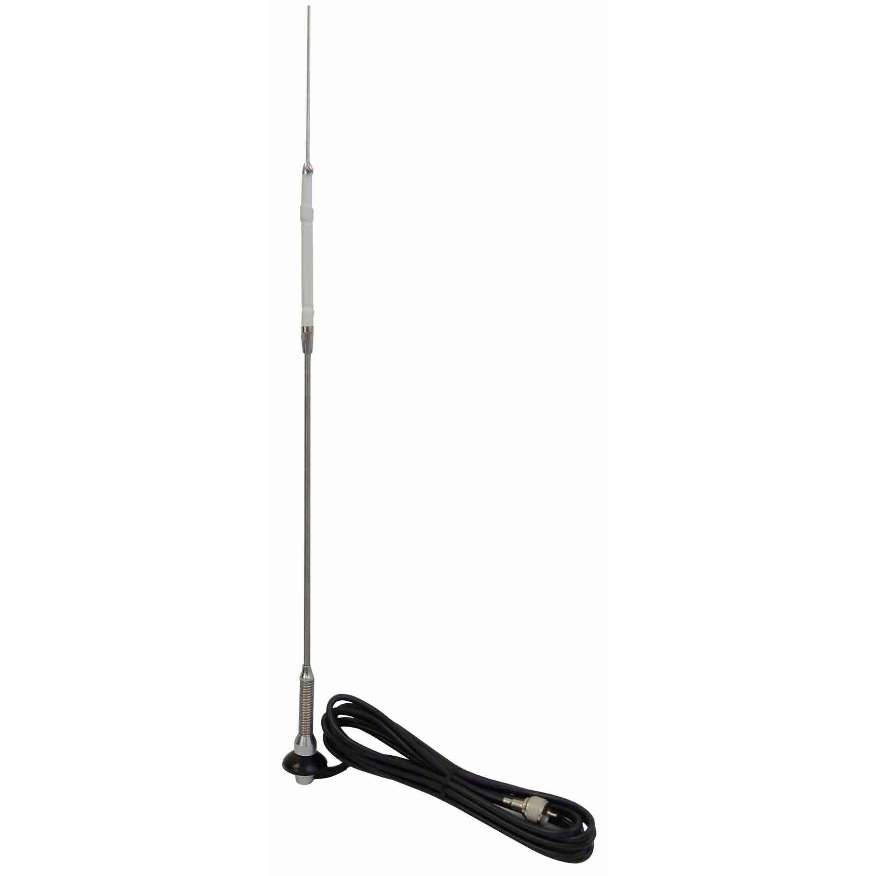 Hustler RTS27L 25" Roof/deck Mount CB Antenna With Spring & 12' Coax Cable Hustler