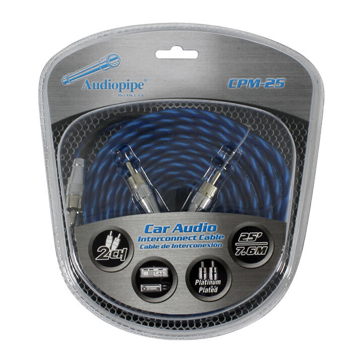 Audiopipe CPM25  25-Foot Platinum Plated Interconnect RCA Cable Audiopipe