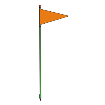 Firestik SR4-G 4 Foot Green Strobe Ready Flagstick With Orange Flag & 3/8"-24 Threaded Base Firestik